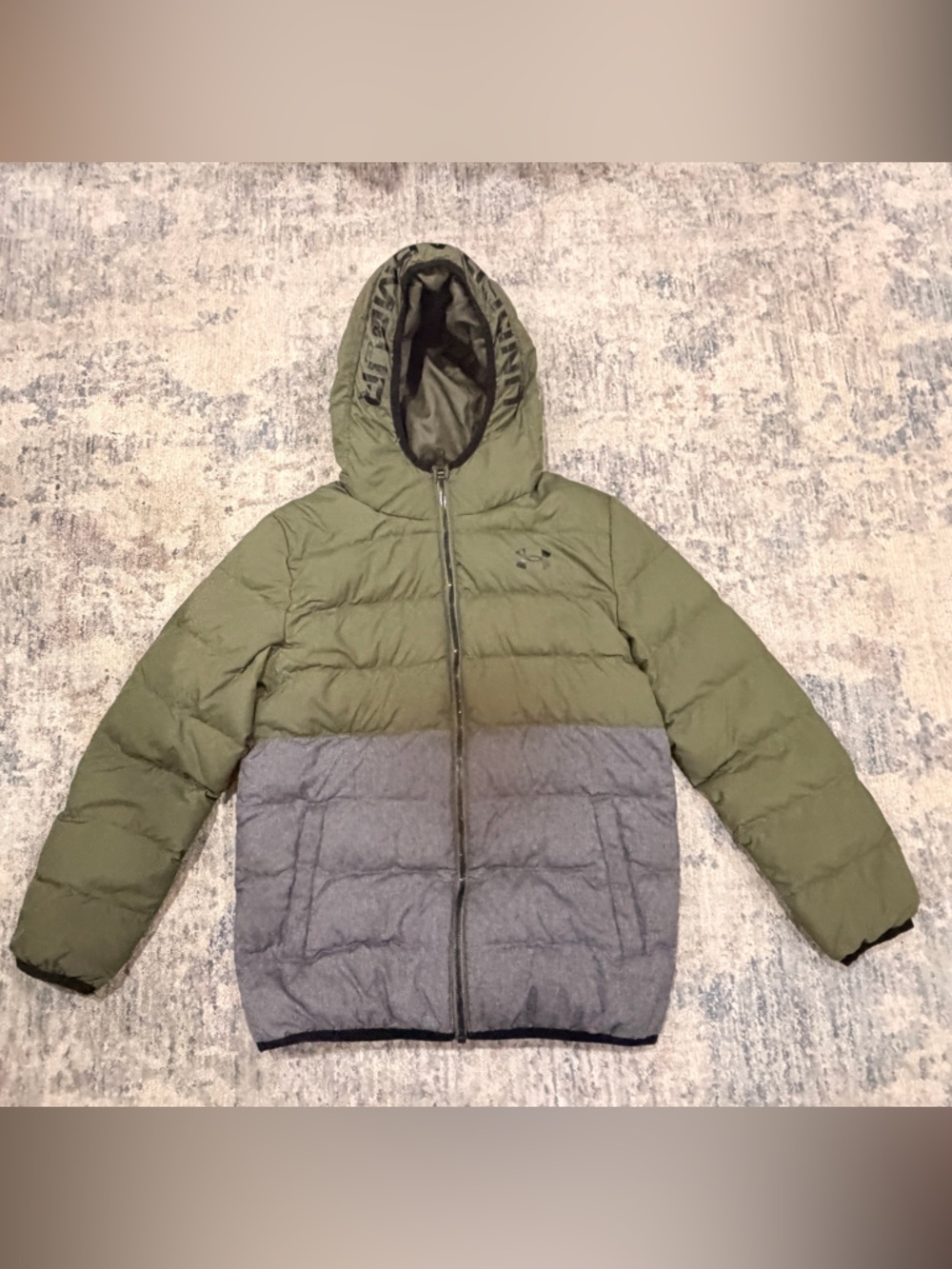 FINAL PRICE Under Armour Olive Green Hooded Puffer Jacket